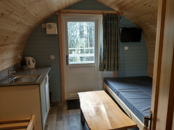 Inside of Glamping Deluxe Pod