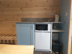 Inside of Glamping Deluxe Pod